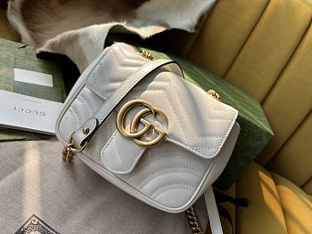 	 Bagsaaa Gucci GG Marmont Mini Shoulder White Bag - 18/15/8cm