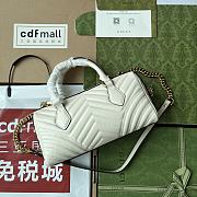 Bagsaaa Gucci GG Marmont Top Handle White Bag -  27x13.5x10cm - 6