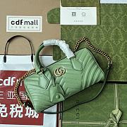 	 Bagsaaa Gucci GG Marmont Top Handle Green Bag - 27x13.5x10cm - 1