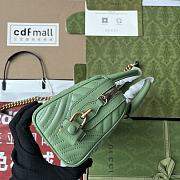 	 Bagsaaa Gucci GG Marmont Top Handle Green Bag - 27x13.5x10cm - 6
