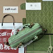 	 Bagsaaa Gucci GG Marmont Top Handle Green Bag - 27x13.5x10cm - 3