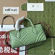 	 Bagsaaa Gucci GG Marmont Top Handle Green Bag - 27x13.5x10cm - 2