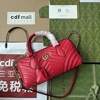 	 Bagsaaa Gucci GG Marmont Top Handle Red Bag - 27x13.5x10cm