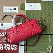 	 Bagsaaa Gucci GG Marmont Top Handle Red Bag - 27x13.5x10cm - 6