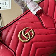 	 Bagsaaa Gucci GG Marmont Top Handle Red Bag - 27x13.5x10cm - 5