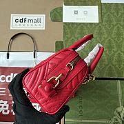 	 Bagsaaa Gucci GG Marmont Top Handle Red Bag - 27x13.5x10cm - 4
