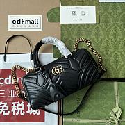 	 Bagsaaa Gucci GG Marmont Top Handle Black Bag - 27x13.5x10cm - 1