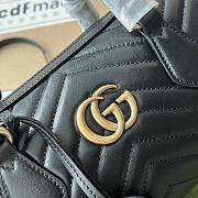 	 Bagsaaa Gucci GG Marmont Top Handle Black Bag - 27x13.5x10cm - 4