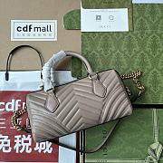 	 Bagsaaa Gucci GG Marmont Top Handle Beige Bag - 27x13.5x10cm - 3