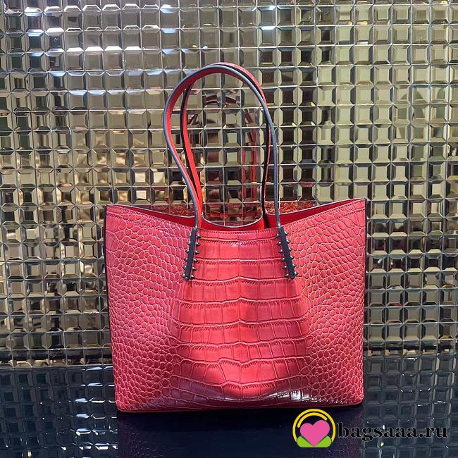 Bagsaaa Christian Louboutin Cabata Tote bag - Croc leather - Red - 1