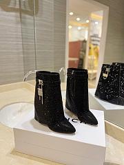 	 Bagsaaa Givenchy Shark Lock Ankle Boots in satin with strass black - 1