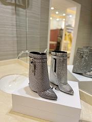 	 Bagsaaa Givenchy Shark Lock Ankle Boots in satin with strass silver - 1