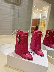 	 Bagsaaa Givenchy Shark Lock Ankle Boots in satin with strass pink - 1