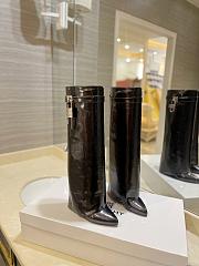 Bagsaaa Givenchy Shark Lock Ankle Long Boots in laminated leather - 1