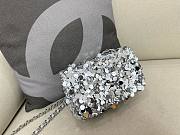 	 Bagsaaa Chanel Silver Sequin Flap Bag - 20cm - 1