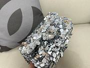 	 Bagsaaa Chanel Silver Sequin Flap Bag - 20cm - 6