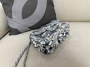 	 Bagsaaa Chanel Silver Sequin Flap Bag - 20cm - 5