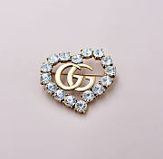 	 Bagsaaa Gucci GG Crystal Heart Brooch - 3