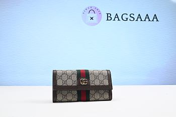 Bagsaaa Gucci GG fabric flap wallet with Web