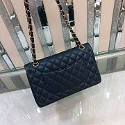 Bagsaaa Chanel Classic Flap Bag Caviar Leather Dark Navy 25cm - 4