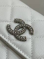 Bagsaa Chanel Flap Wallet White CC Logo Caviar Leather - 19x3x10cm - 2