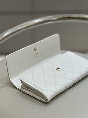 Bagsaa Chanel Flap Wallet White CC Logo Caviar Leather - 19x3x10cm - 3