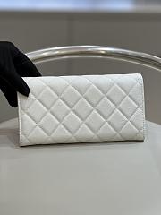 Bagsaa Chanel Flap Wallet White CC Logo Caviar Leather - 19x3x10cm - 5