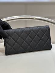 	 Bagsaa Chanel Flap Wallet Black CC Logo Caviar Leather - 19x3x10cm - 2