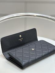 	 Bagsaa Chanel Flap Wallet Black CC Logo Caviar Leather - 19x3x10cm - 4