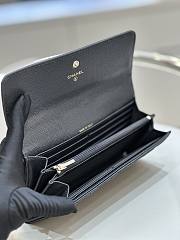 	 Bagsaa Chanel Flap Wallet Black CC Logo Caviar Leather - 19x3x10cm - 5