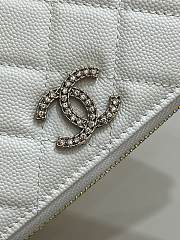	 Bagsaa Chanel Zippy Wallet White CC Logo Caviar Leather - 19x3x10cm - 4