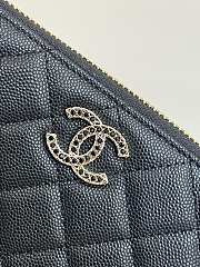 	 Bagsaa Chanel Zippy Wallet Black CC Logo Caviar Leather - 19x3x10cm - 6