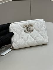 	 Bagsaa Chanel Coin Purse White CC Logo Caviar Leather - 19x3x10cm - 1