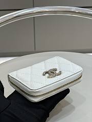 	 Bagsaa Chanel Coin Purse White CC Logo Caviar Leather - 19x3x10cm - 4