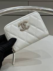	 Bagsaa Chanel Coin Purse White CC Logo Caviar Leather - 19x3x10cm - 3
