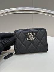 	 Bagsaa Chanel Coin Purse Black CC Logo Caviar Leather - 19x3x10cm - 1
