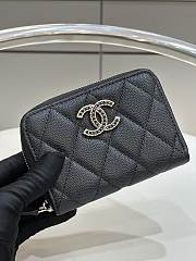 	 Bagsaa Chanel Coin Purse Black CC Logo Caviar Leather - 19x3x10cm - 6