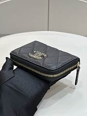	 Bagsaa Chanel Coin Purse Black CC Logo Caviar Leather - 19x3x10cm - 3