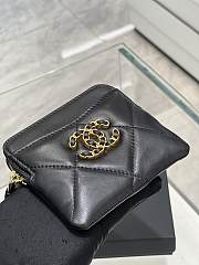 Bagsaaa Chane 19 Coin Purse Black Gold Hardware - 11x9.5x1.5cm - 2