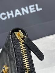 Bagsaaa Chane 19 Coin Purse Black Gold Hardware - 7.5×2×11.cm - 5