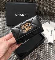 Bagsaaa Chane 19 Flap Wallet Black Gold Hardware - 3