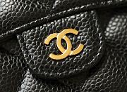 Bagsaaa Chanel 3 fold wallet black caviar gold hardware - 10.5x11.5x3cm - 6