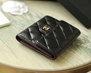 Bagsaaa Chanel 3 fold wallet black caviar gold hardware - 10.5x11.5x3cm - 5