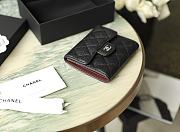 Bagsaaa Chanel 3 fold wallet black caviar silver hardware - 10.5x11.5x3cm - 5