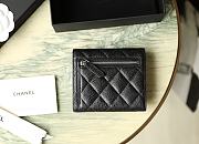 Bagsaaa Chanel 3 fold wallet black caviar silver hardware - 10.5x11.5x3cm - 3