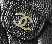 Bagsaaa Chanel 3 fold wallet black caviar silver hardware - 10.5x11.5x3cm - 2