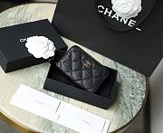 Bagsaaa Chanel Black Caviar Coin Purse Gold Hardwware - 7.5×2×11.cm - 4