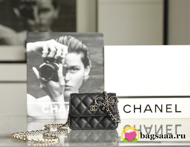 Bagsaaa Chanel Chain Wallet Black Caviar - 13x10x6cm - 1