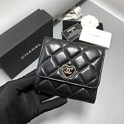 Bagsaaa Chanel Black Wallet With Heart Logo - 11.2×7.5×0.5cm - 3