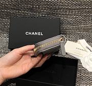 Bagsaaa Chanel Grey Caviar Coin Purse Gold Hardwware - 7.5×2×11.cm - 3